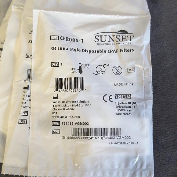 NON-Rx (6) Sunset Healthcare Disposable CPAP Micro Filters - Picture 2 of 5